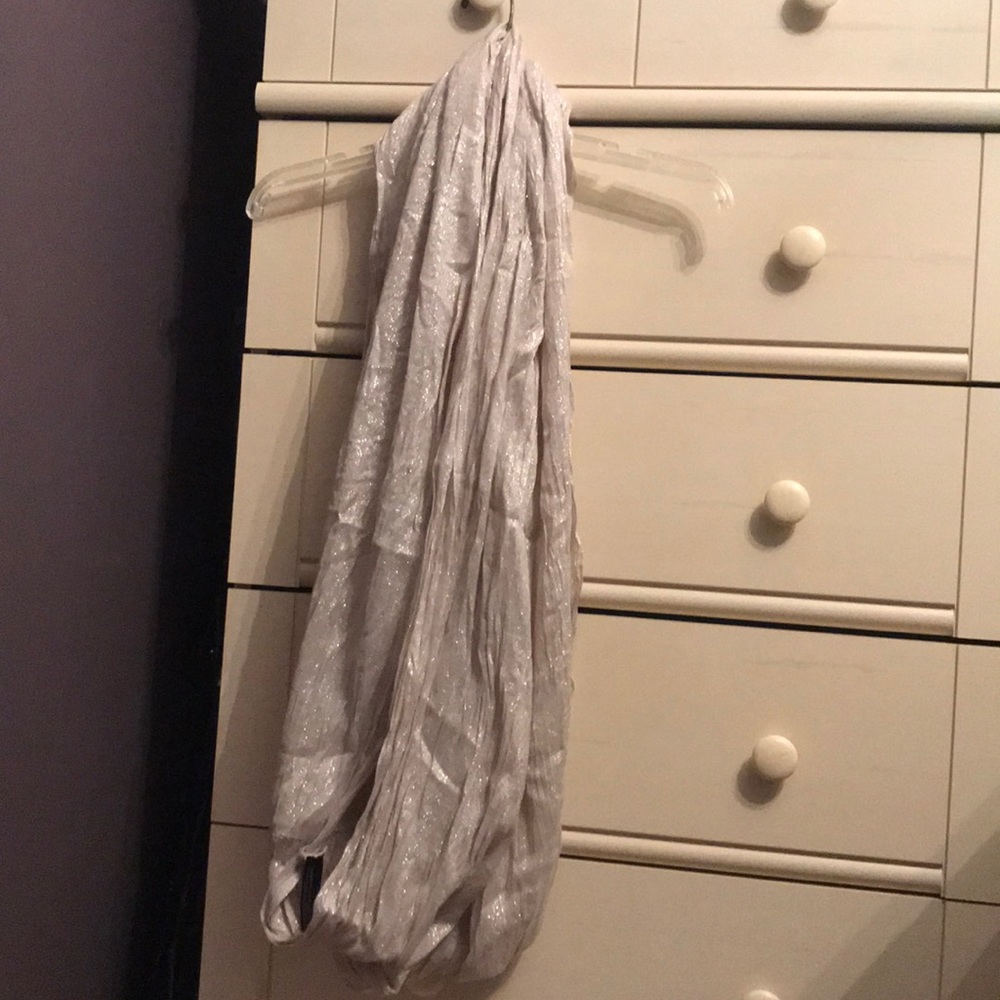 Express brand cream and sparkly infinity scarf